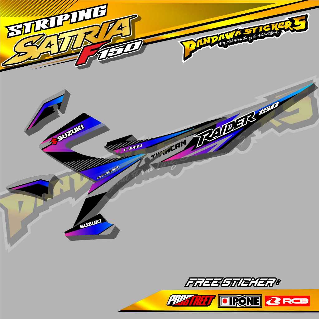 STRIPING VARIASI SUZUKI SATRIA FU 150 / STICKER LIST VARIASI MOTOR SATRIA FU 150