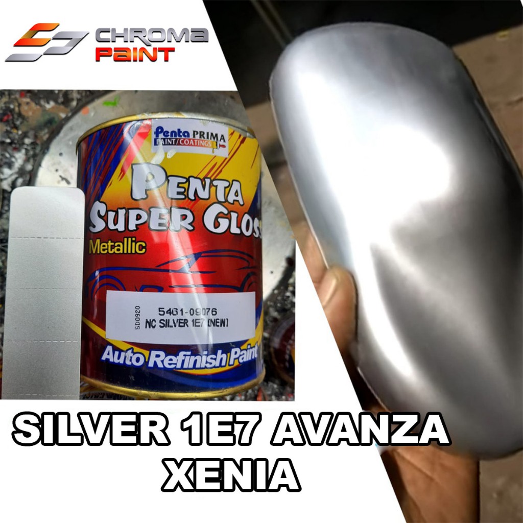 Cat Penta Super Gloss Metalic NC SILVER 1E7 - Silver Metallic 1 KG - 1/4 KG - Cat Mobil dan Motor