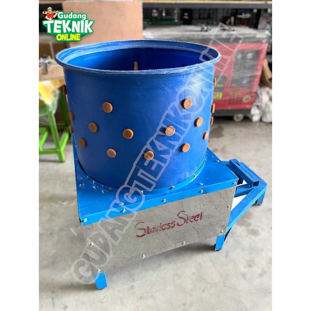 Cabut Bulu Ayam 5 Ekor EMBER BIRU GEARBOX Mesin Pencabut Perontok Giling Bulu Ayam Bebek Unggas Pull