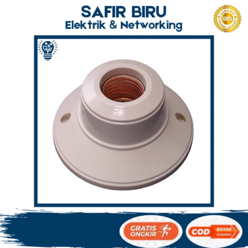 BROCO Fitting Plafon Bulat Mangkok Lampu Dudukan Lampu Cream