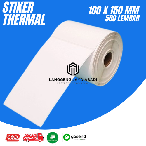 

Label Sticker Thermal 100 X 150 MM Ukuran A6 500 lembar