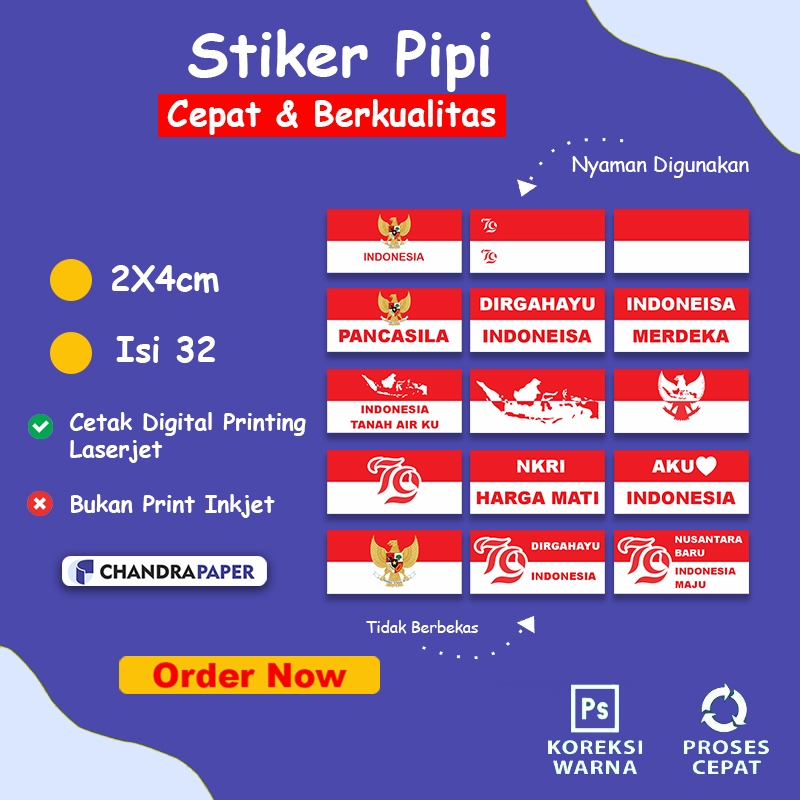 

Stiker Pipi Bendera Sticker Merah Putih / Sticker Bendera