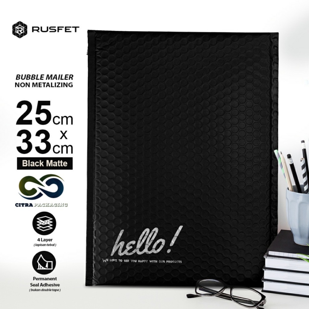 

BUBBLE MAILER 25 X 33 CM BLACK MATTE / AMPLOP BUBBLE PACKING PREMIUM