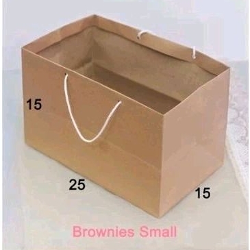 

Paper bag 25x15x15 (PxLxT) paperbag coklat polos BROWNIES SMALL