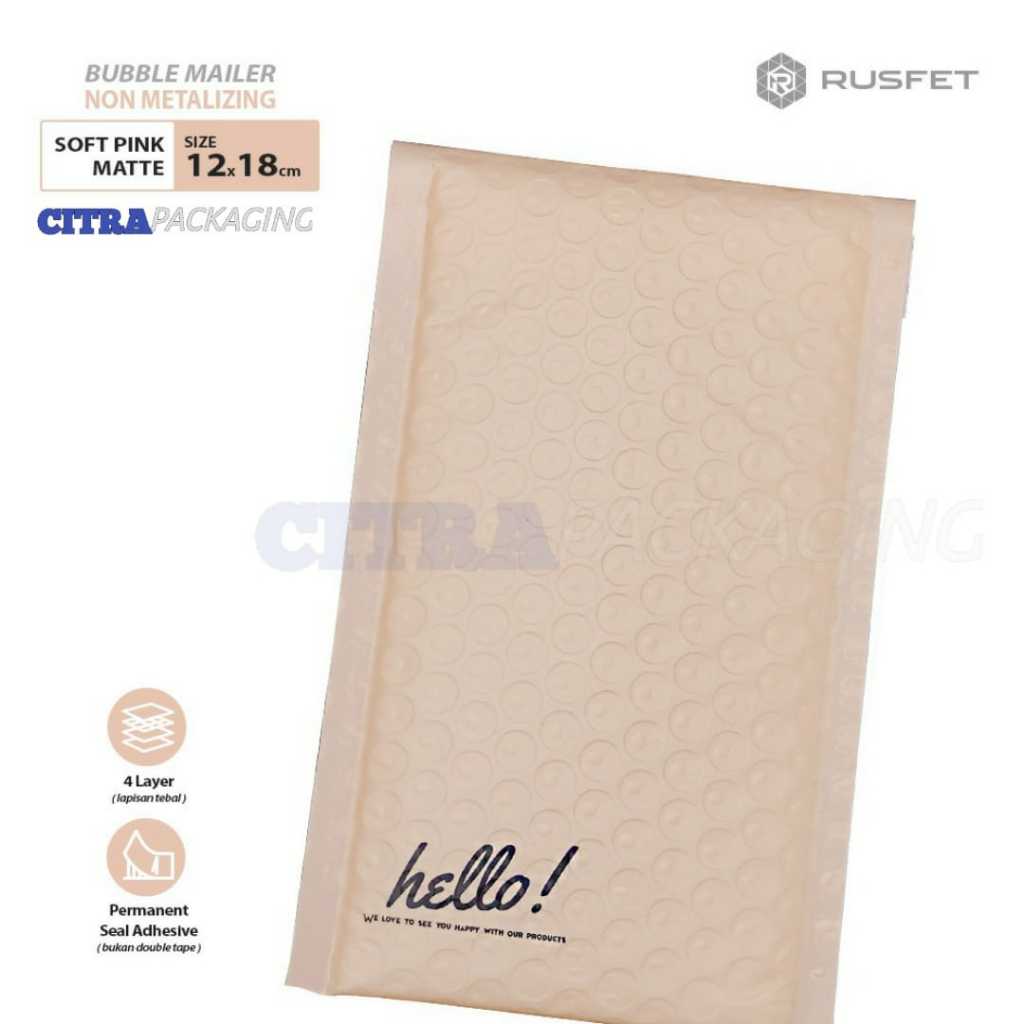 

BUBBLE MAILER 12 X 18 CM PINK MATTE / AMPLOP BUBBLE PACKING PREMIUM