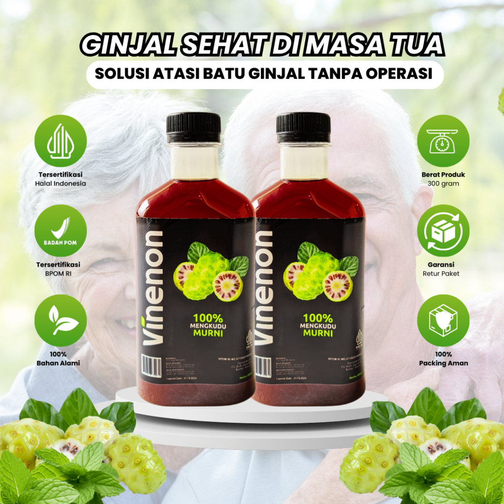 

Cuka Mengkudu Vinenon 100% Herbal Alami 2 Botol Bantu Turunkan Kolesterol Sehatkan Ginjal & Asam Urat, Luruhkan Batu Ginjal, Lancarkan Purin, Bio Insuleaf