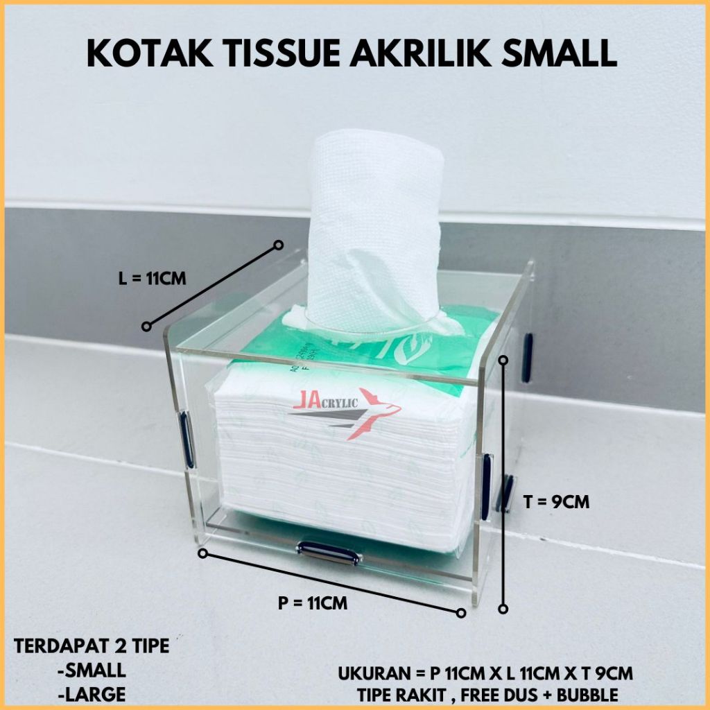 Kotak Tisu Akrilik / Box Tisu Akrilik / Tempat Tisu Akrilik