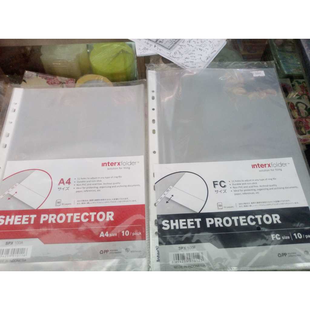 

sheet protector inter folder