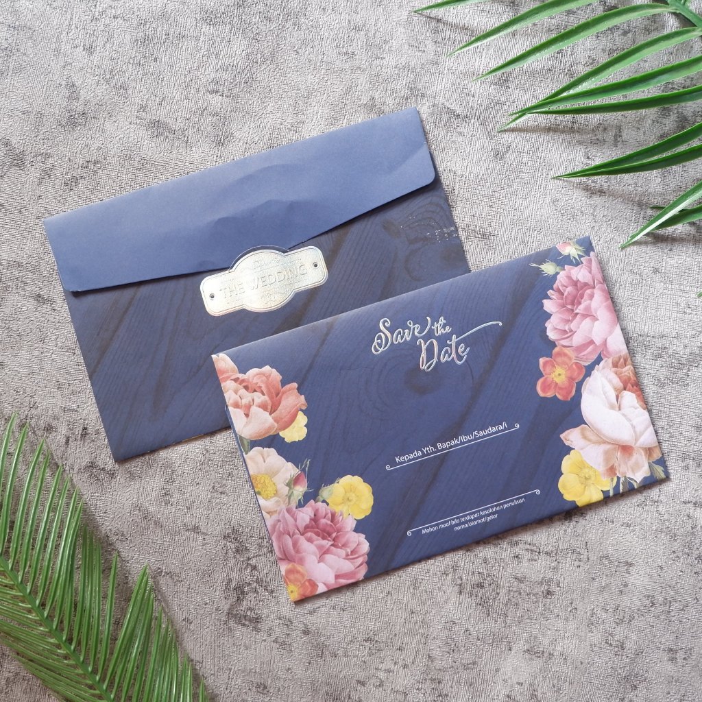 UNDANGAN Satuan VIP Softcover Amplop Warna Biru Navy Mage-14
