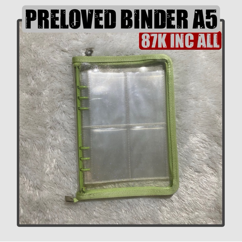 [GANTI JNE] PRELOVED A5 Binder Zipper binder photocard dengan 12 sleeve 4p