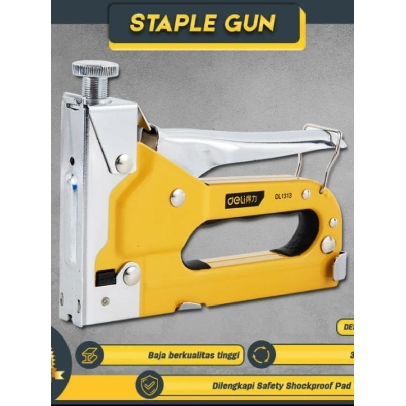 

Deli Staple Gun Staples Tembak 3 in 1 Chromium Alat Perkakas DL1313