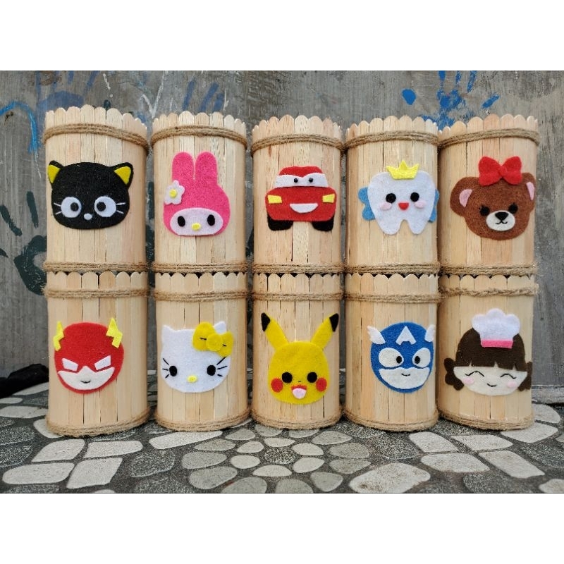 

tempat pensil/daur ulang kaleng dan stik es krim/prakarya daur ulang kaleng/prakarya barang dari barang bekas