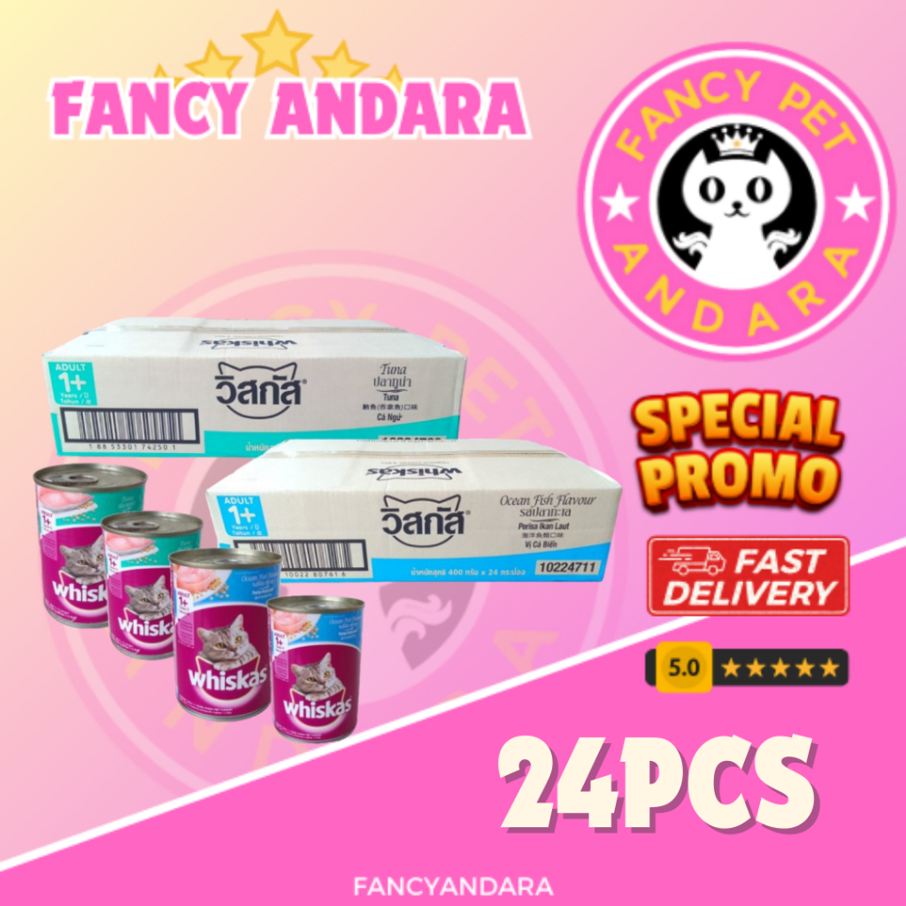 whiskas kaleng 1 dus ( isi 24 ) wet food whiskas KHUSUS GOJEK GRAB