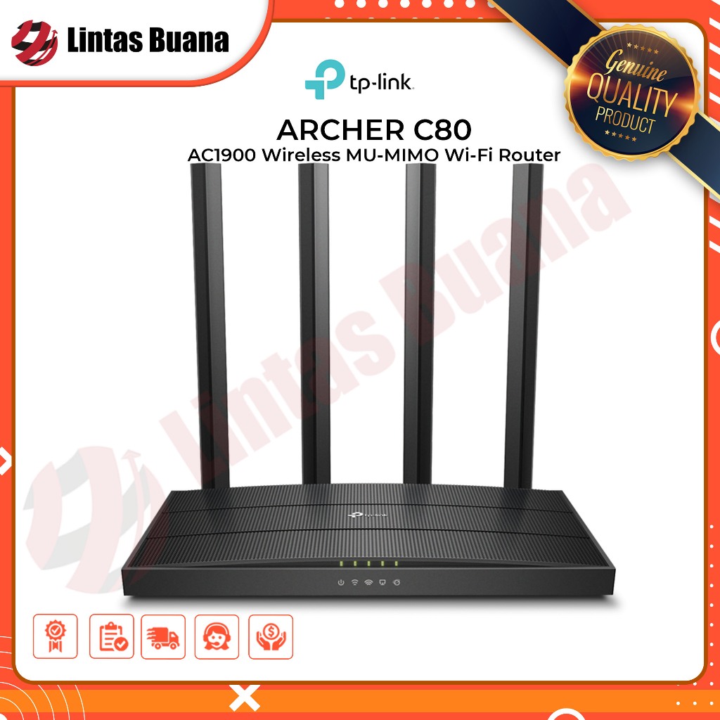 TP-LINK ARCHER C80 AC1900 wireless MU-MIMO WIFI ROUTER - TPLINK ARCHER C 80