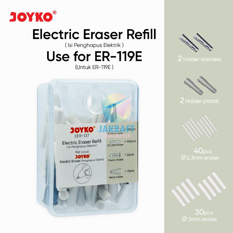 

(1 Pack) Refill Penghapus Pensil Elektrik JOYKO EER-137 Isi Penghapus Elektrik ER-119E Electric Eraser / Pensil Mekanik Mechanical Pencil