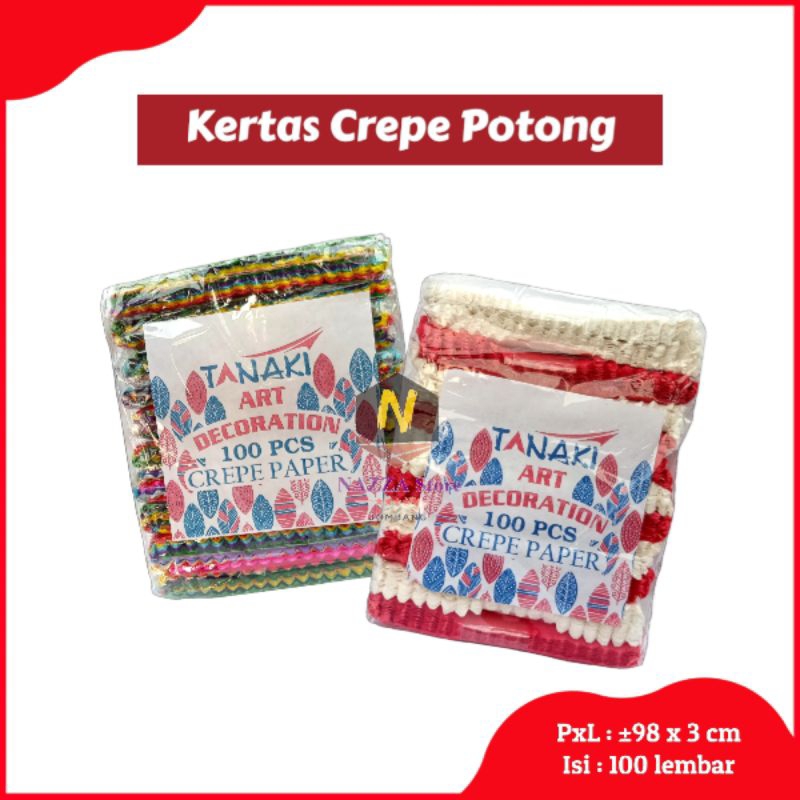 

TANAKI kertas krep/ Crepe Paper/klobot merah-putih potongan 100 pcs