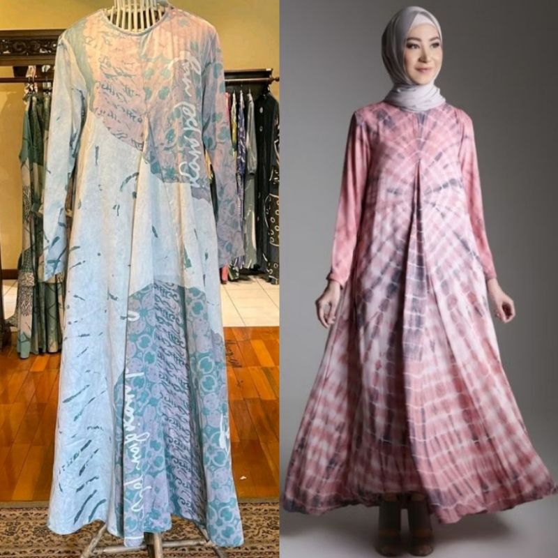 Umbrella Dress by Dian Pelangi LIMITED EDITION Busana Muslim Baju Maxi Gamis Abaya Gaun Batik Busui 