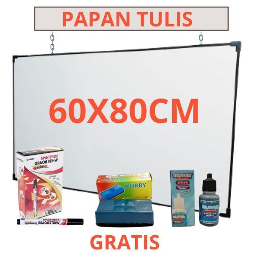 

Papan Tulis Whiteboard 60x80 Gratis Spidol, Penghapus Dan Tinta