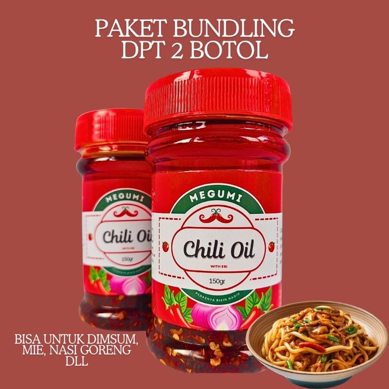 

2 Botol Chili Oil Pedas Gurih Wangi Tanpa Pengawet - Minyak Cabe Enak