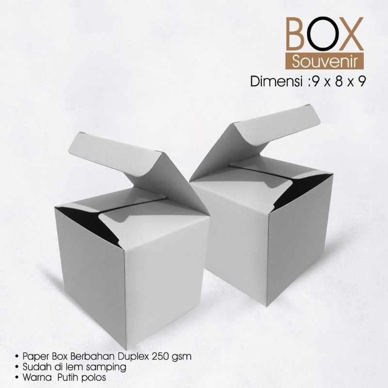 

Box Souvenir 9 x 8 x 9 cm Duplex Putih