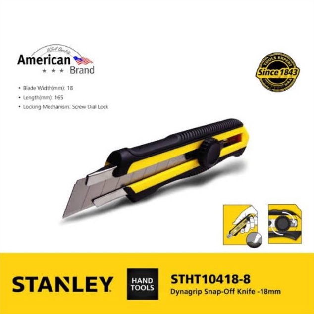 

PRODUK TREND pisau Cutter 18mm Stanley STHT14188 Dynagrip SnapOff Knife