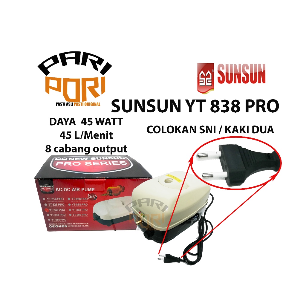 AERATOR SUNSUN YT 838 ACDC POMPA UDARA ACDC KOLAM AQUARIUM IKAN