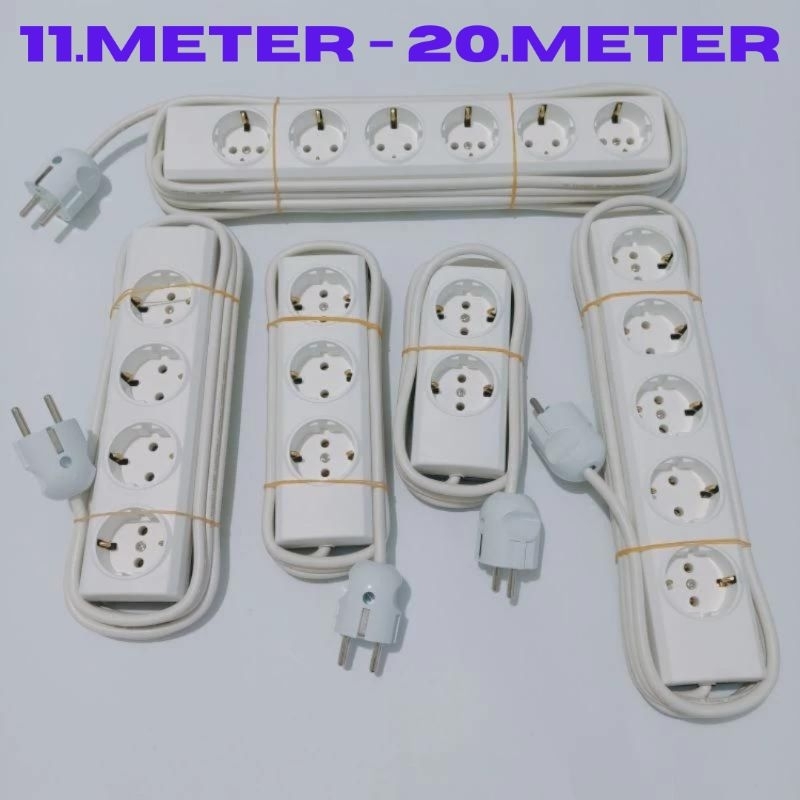 stop kontak broco 2 3 4 5 6 lubang + kabel 11 meter 15 meter 20 meter / stop kontak broco panjang ka