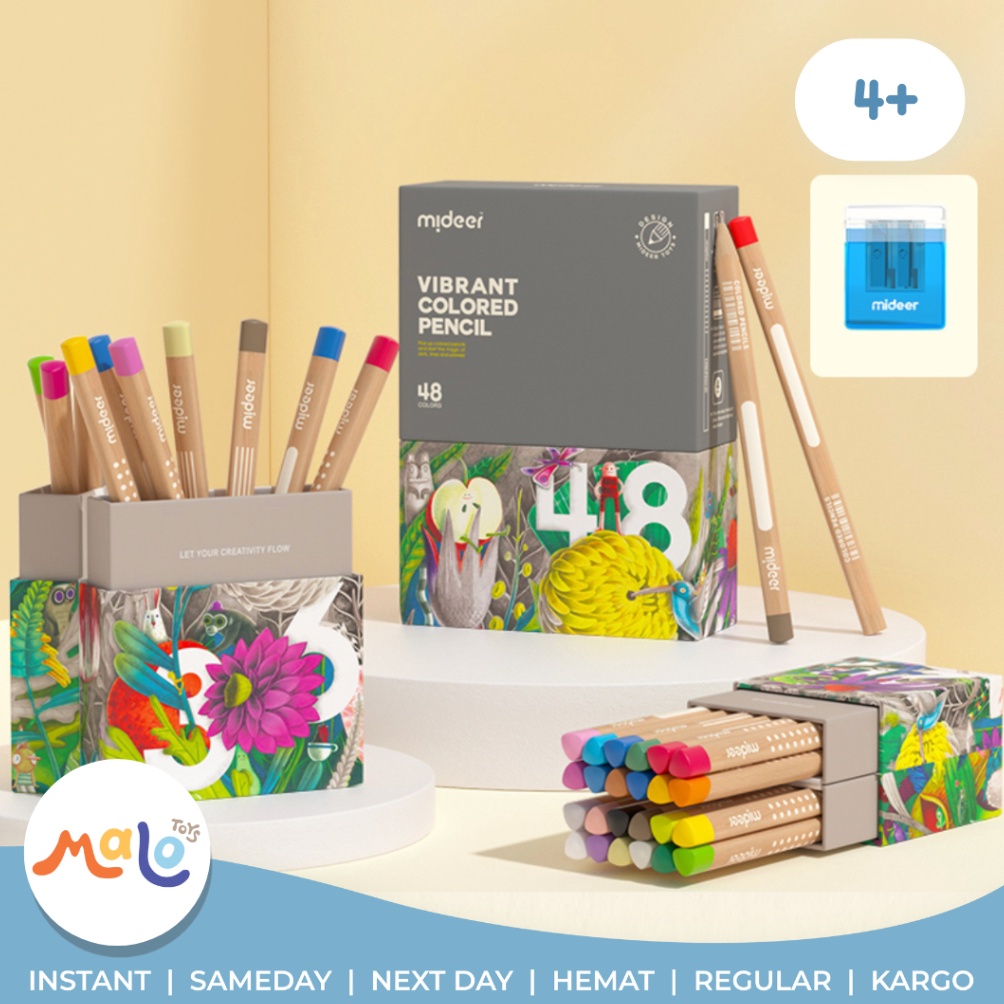 

DISKON SPESIAL MALOTOYS Mideer Vibrant Colored Pencil 24 36 48 Colors Pensil Warna Art Menggambar Mewarnai Edukasi Anak Warna Warni Malo Toys
