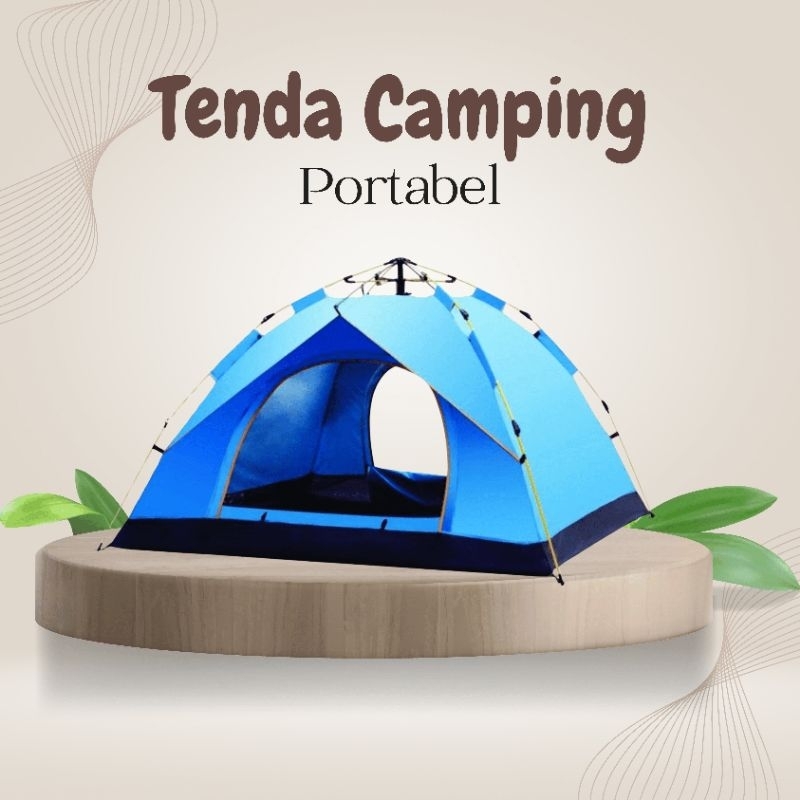 Tenda Camping Biru-Hijau Tenda camping lipat camping Tenda Otomatis Tenda portabel Outdoor & Indoor 