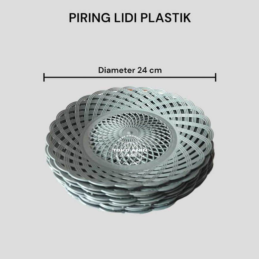 piring lidi plastik motif anyaman rotan/piring plastik motif anyaman rotan