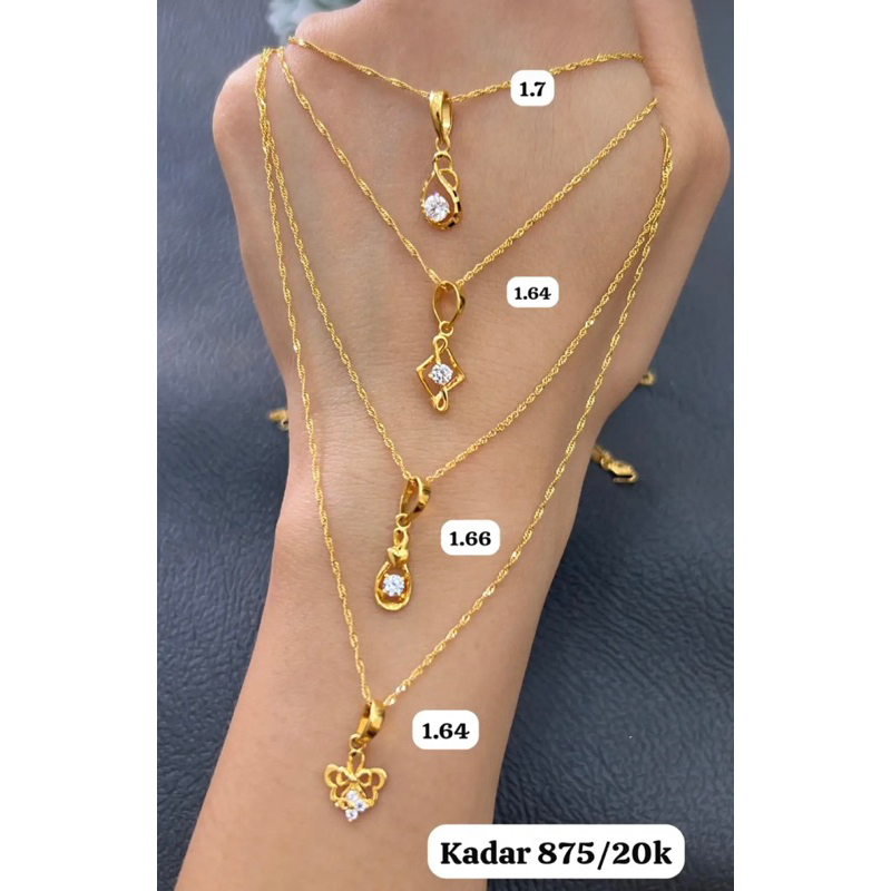 kalung hati model tipis koreanstyle emas asli kadar 875