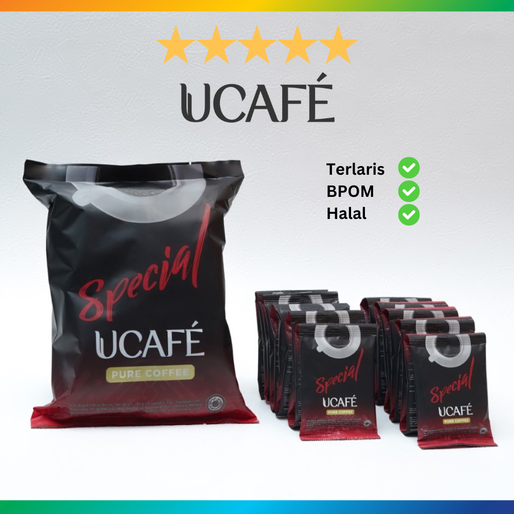 

Kopi Bubuk Ampas Tipis UCAFE Pure Coffee Special (20 sachet per pack) Kopi Hitam Robusta Rasa Mirip Kapal Api