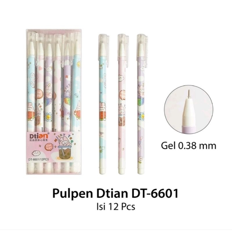 

Pulpen Gel Pen Dtian DT-6601 Isi 12 Pcs