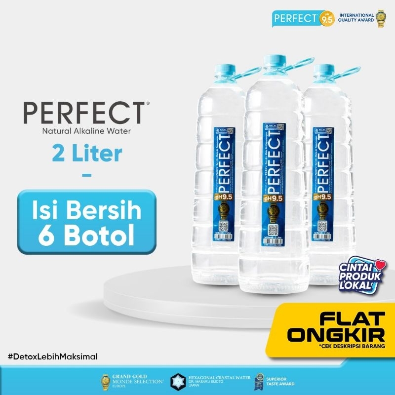 

Perfect Alkaline Air Mineral pH 9.5 2 Liter/ 2000ml Dus (6 Botol)