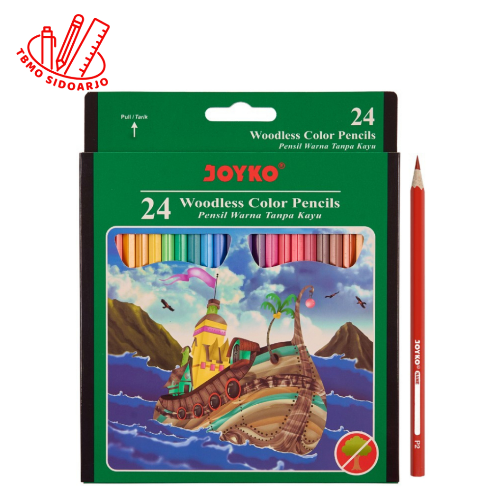 

TBMO Joyko Pensil Warna CP-104 Woodless Color Pencils Hexagonal Grip 24 Warna