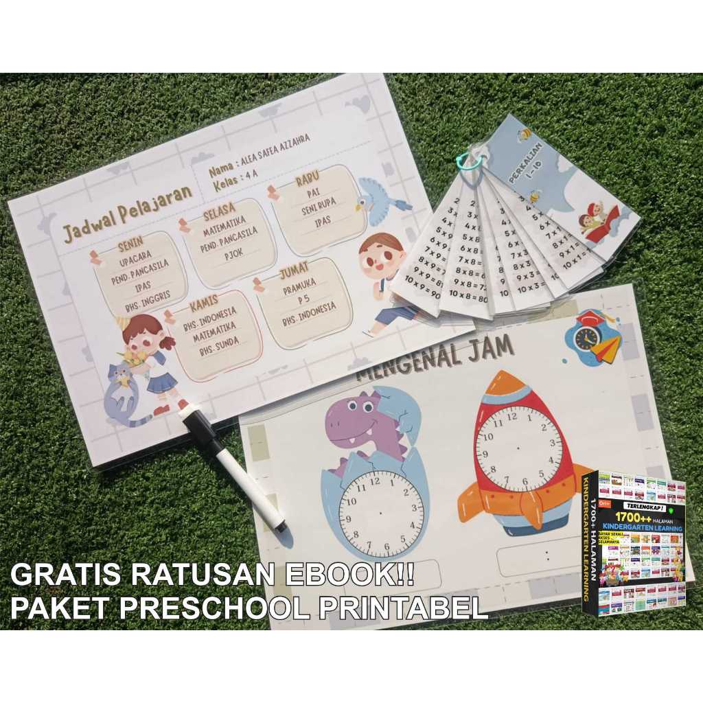 

Jadwal Pelajaran Anak TK/SD Ukuran A4 Plus Laminating Tahan Air Anti sobek