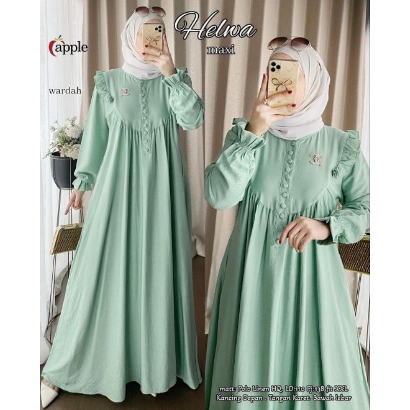 GAMIS HELWA MAXI GAMIS CRINGKLE AIRFLO PREMIUM GAMIS WANITA DAN REMAJA