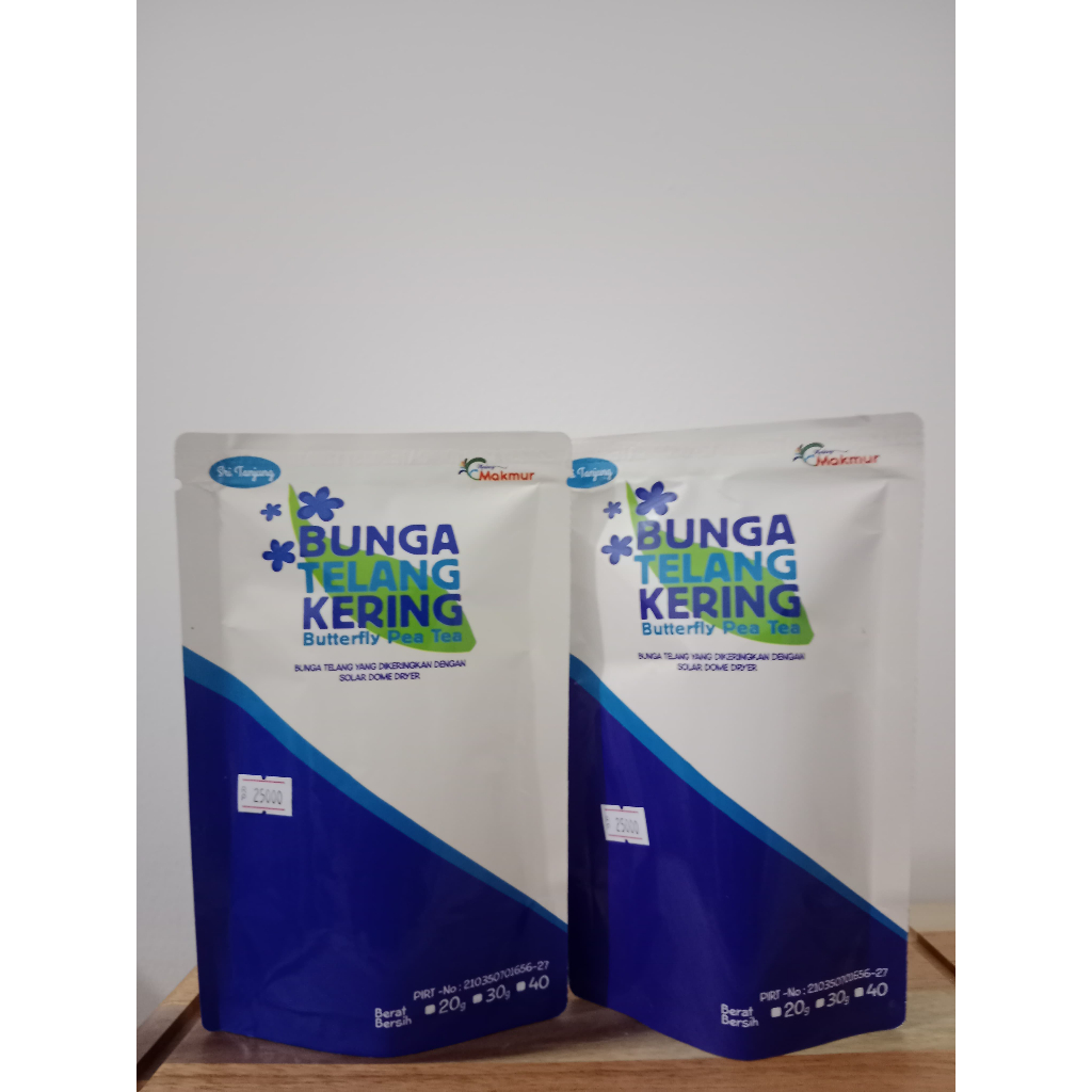 

Seduh Pertama Bunga Telang Tumpuk Kering / Teh Bunga Telang Tumpuk warna lebih pekat / Butterfly Pea