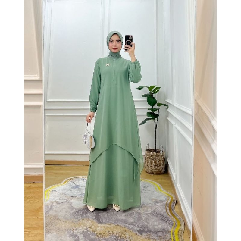 Gamis Malaysia Ceruty  Runcing Belah Samping
