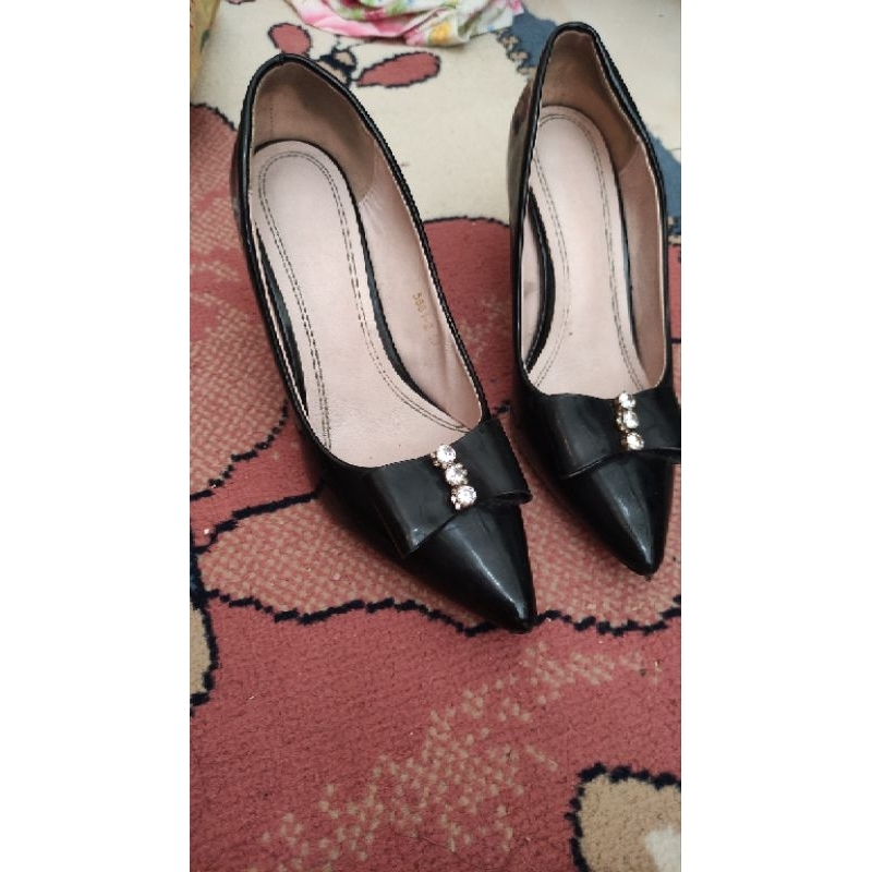 heels sofiya hitam sepatu kerja heels sz 40