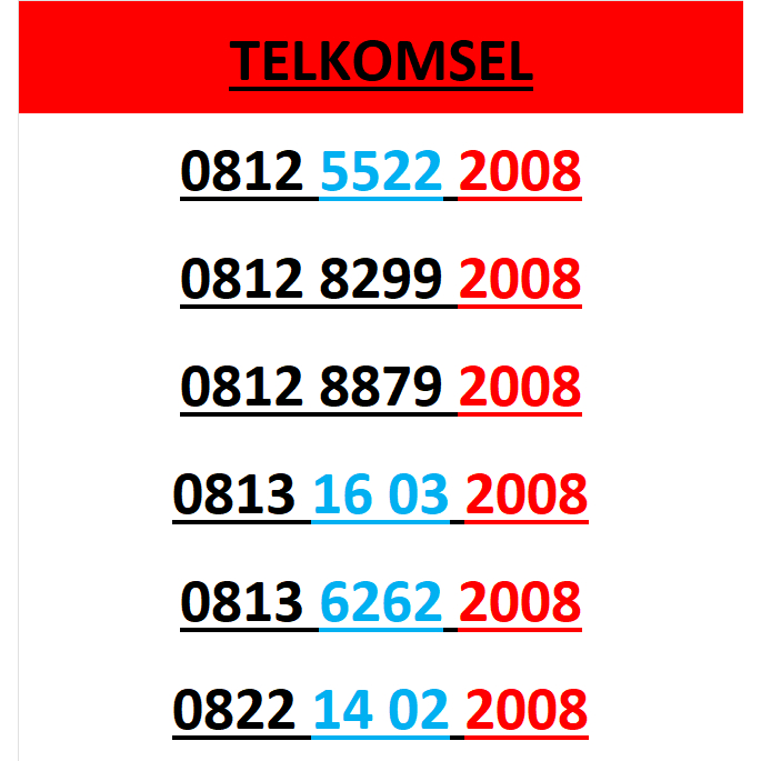 nomor cantik simpati seri tahun 2008 rapi lengkap w500