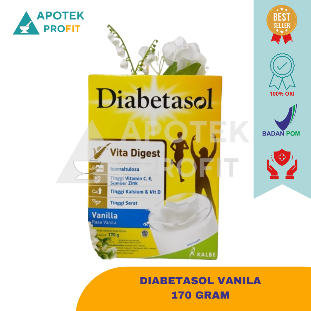 

SUSU DIABETASOL 170 G VANILA/Susu rendah kalori/penderita diabetes