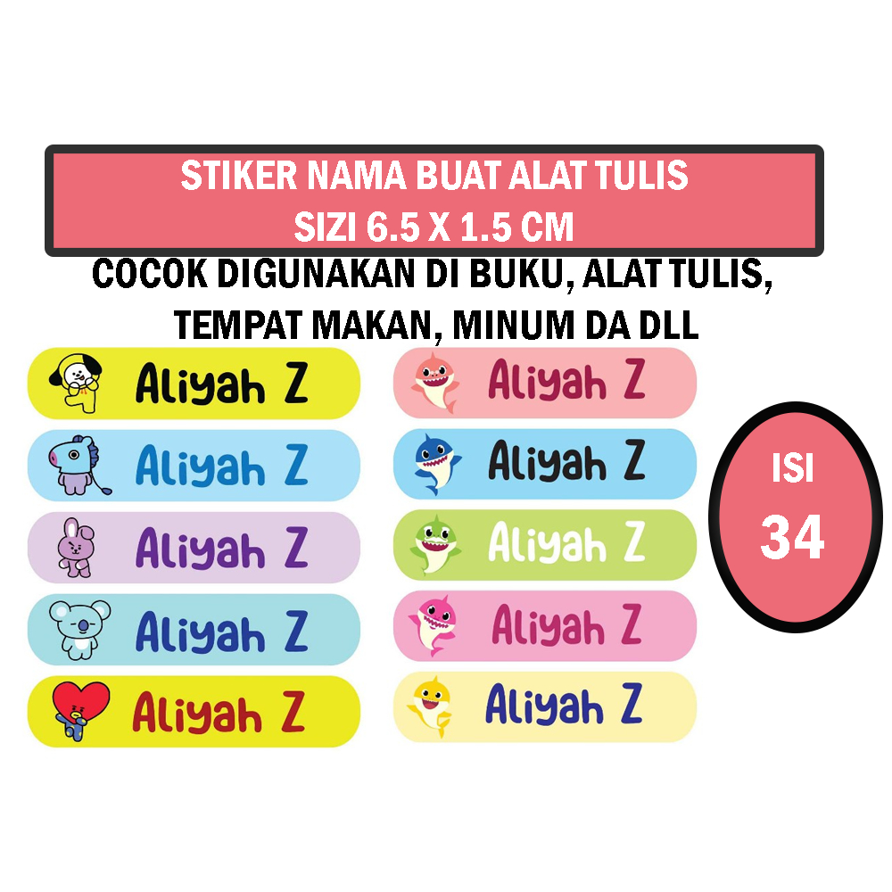 

STIKER LEBEL NAMA PERALATAN SEKOLAH / STIKER NAMA KARAKTER / STIKER NAMA ANAK / STIKER PERALATAN SEKOLAH
