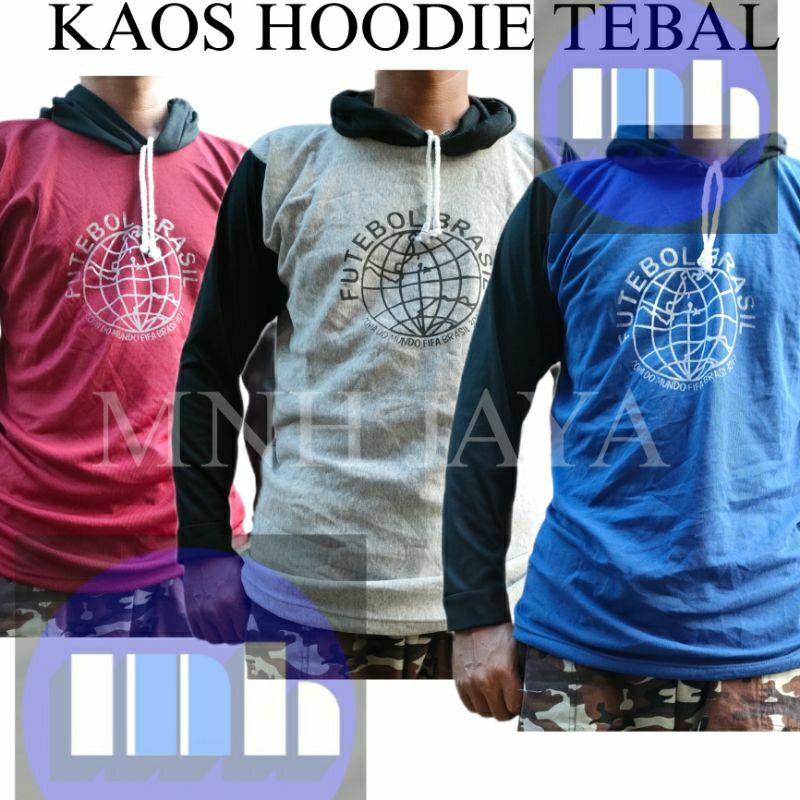 [PAKET 4KAOS TEBAL] Kaos lengan panjang topi tebal/kaos basahan/kaos bertani/kaos proyek/kaos berkeb