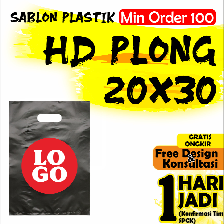 

SABLON PLASTIK HDPE PLONG 20X30 packing minimal order 100pcs kemasan custom design free design