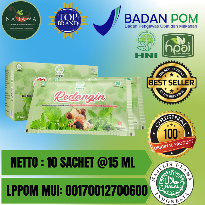 

Redangin Herbal Membantu meredakan gejala masuk angin seperti perut kembung, mual, muntah dan sakit kepala