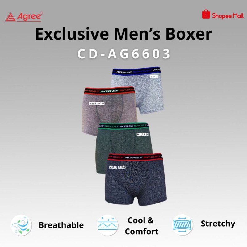 CD Boxer Agree Sports (ISI 2) 6603 Supersoft Cool & Comfort - Toserbazaar