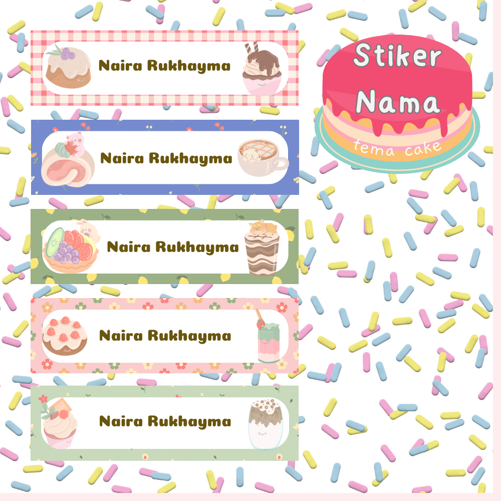 

18 Pcs Stiker Nama Anak Custom Text