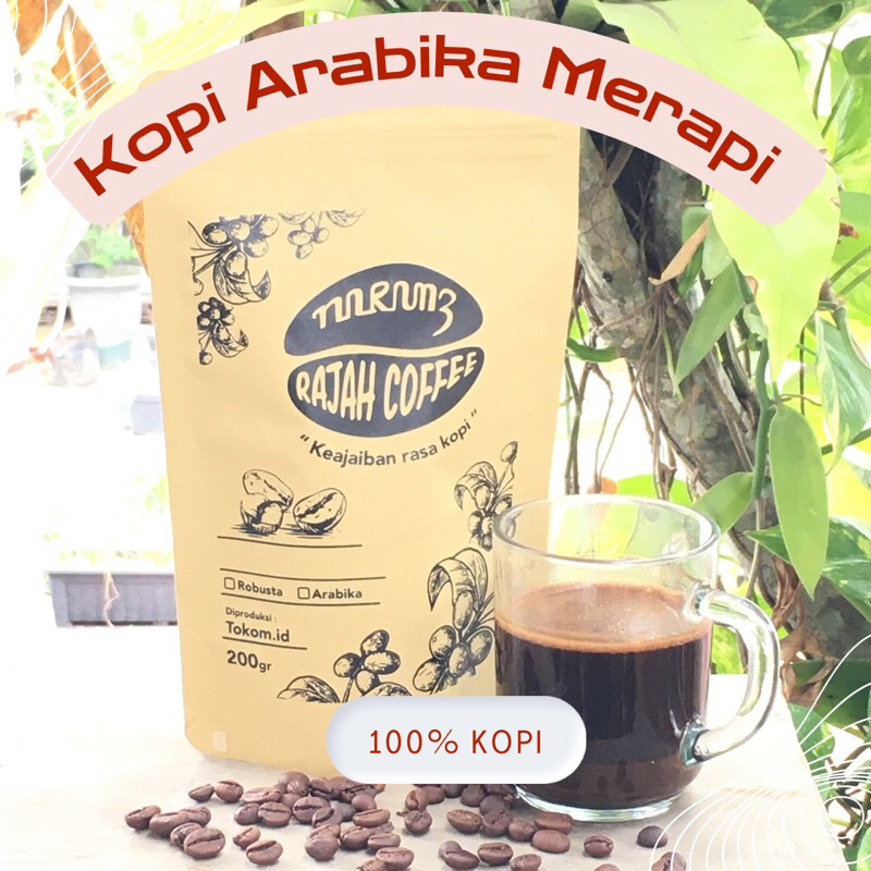 

kopi arabika merapi giling atau biji utuh kemasan 100gr | Kopi Rajah