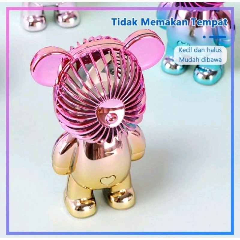 KIPAS ANGIN MINI PORTABLE GRADASI BEAR / KIPAS DUDUK KARAKTER